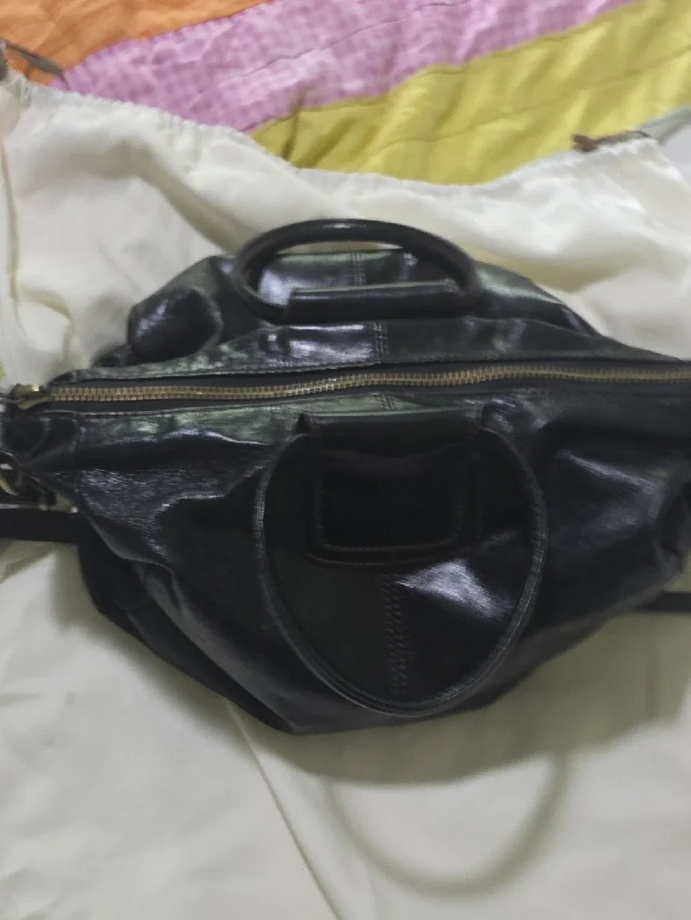 HOBO Black Leather Hobo Shoulder Bag with Tote Dust Cover